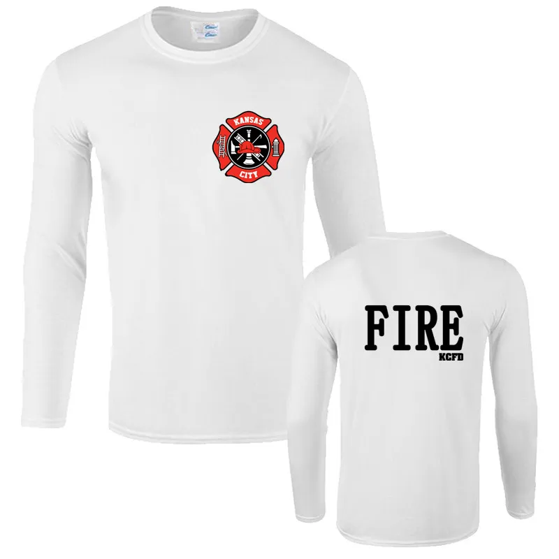Mados Kansas City Priešgaisrinės apsaugos Departamentas, Misūris Ugniagesiai Kcfd Dizaino Marškinėliai Vyrams Medvilnės ilgomis Rankovėmis T-shirt Cool Tee Harajuku
