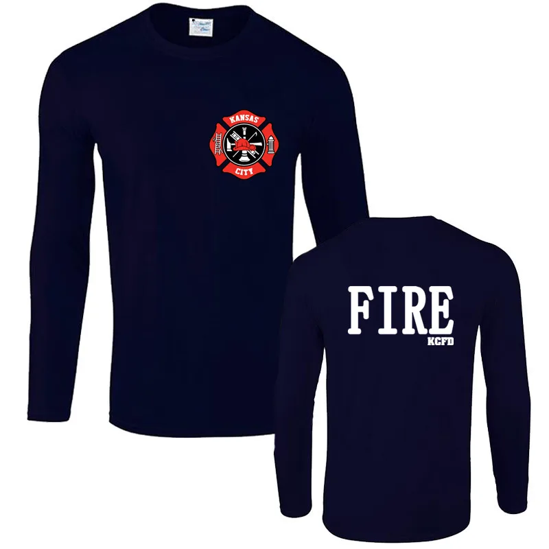 Mados Kansas City Priešgaisrinės apsaugos Departamentas, Misūris Ugniagesiai Kcfd Dizaino Marškinėliai Vyrams Medvilnės ilgomis Rankovėmis T-shirt Cool Tee Harajuku