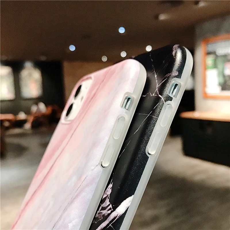 Prabangaus Marmuro Virvelę ant Kaklo Laidą, Telefono dėklas Skirtas iPhone 11 Atveju SE 11 Pro Max XR XS Max X 7 8 Plius Marmuro Akmens Tekstūros, Minkštas Viršelis