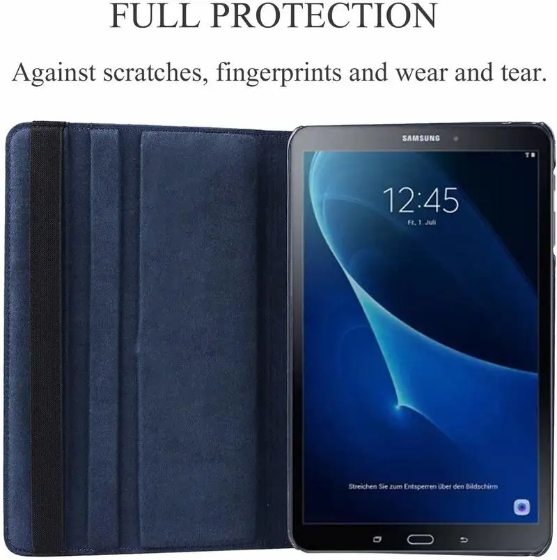 360 Sukasi Case for Samsung Galaxy Tab 10.1 2016 T580 T585 Stovėti Padengti PU Odos Atveju 
