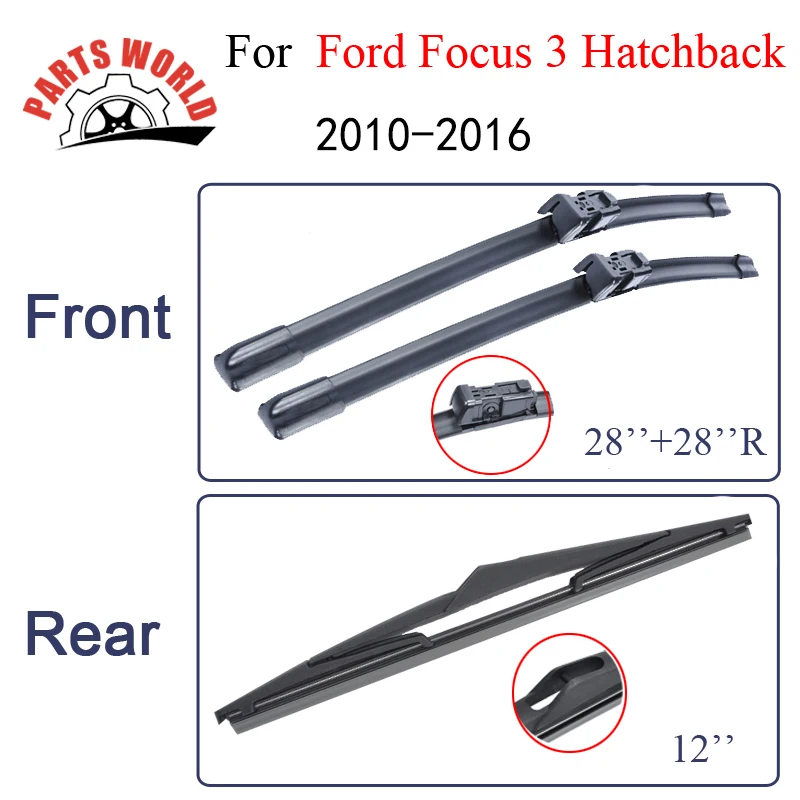 Partsworld Valytuvai Už Ford Focus 3 Hečbekas 2010-2016 Priekiniai Ir Galiniai Pobūdžio Gumos Auto Stiklas, Automobilių Priedai