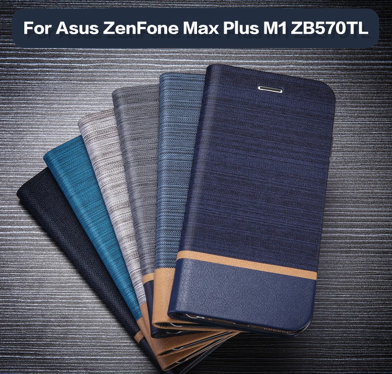Už Asus ZenFone Max Plius M1 ZB570TL Flip Book Atveju, Asus ZB570TL Verslo Pu Oda Telefono dėklas Minkštos Tpu Silikoninis Galinio Dangtelio