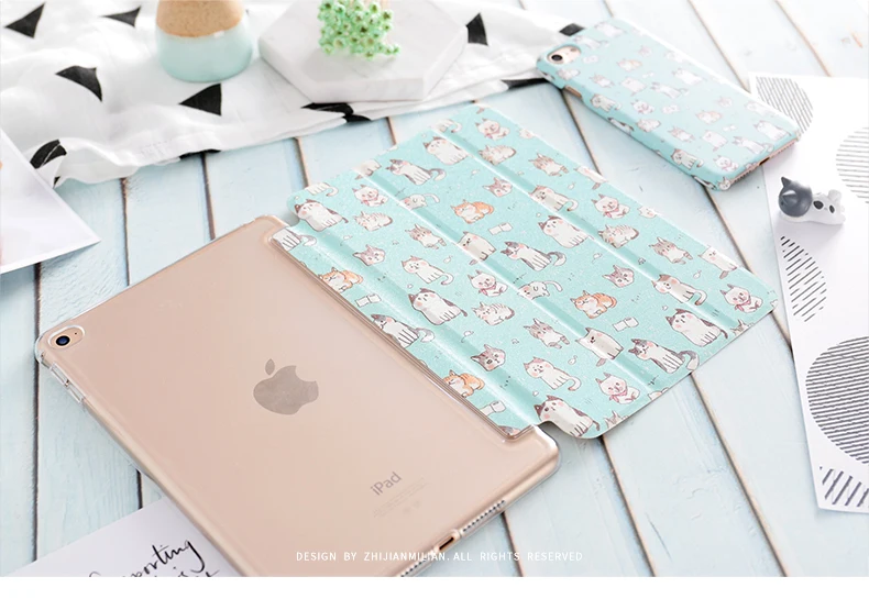 Cat Kitten Smart Cover iPad Pro 9.7 6 7 11 4 oro 10.9 10.5 12.9 10.2 Mini4 5 2019 Tablet Byla arba nėra pieštukas turėtojas