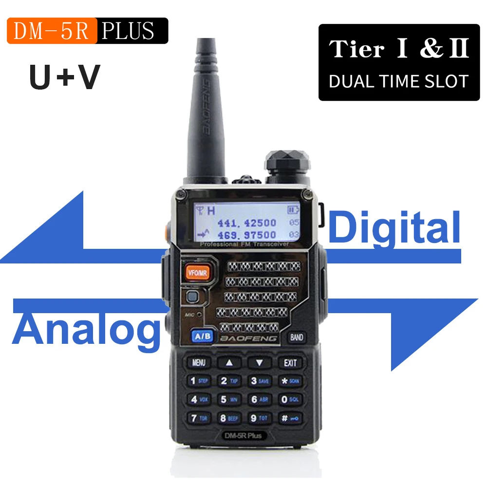 Naujas BAOFENG DM-5R Plus DMR Skaitmeninio Radijo DM5RPLUS Dvigubos juostos Radijo 144/430mhz FM siųstuvas-imtuvas Dual laiko tarpsnių UV Walkie Talkie
