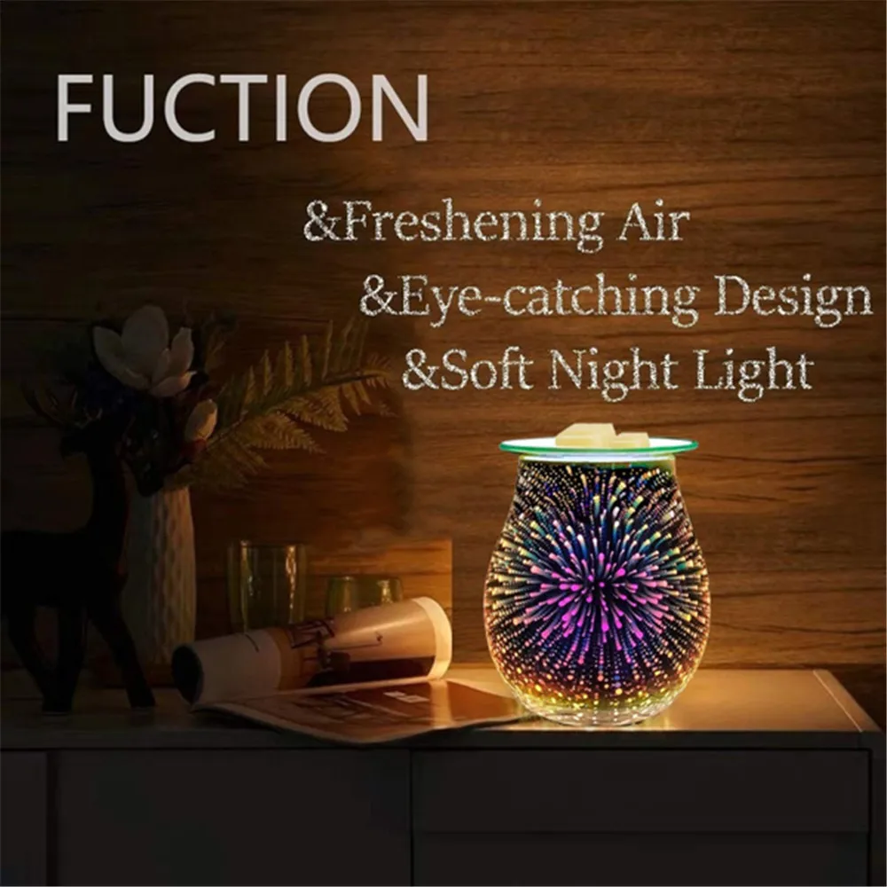 Namų Aromatas Elektros Vaško Lydymo Degikliu Touch Lempos Naktį Šviesos Vaškas Šilčiau 3D Fejerverkų Šviesos, Vaškas Ištirptų Šilčiau Namų Miegamasis