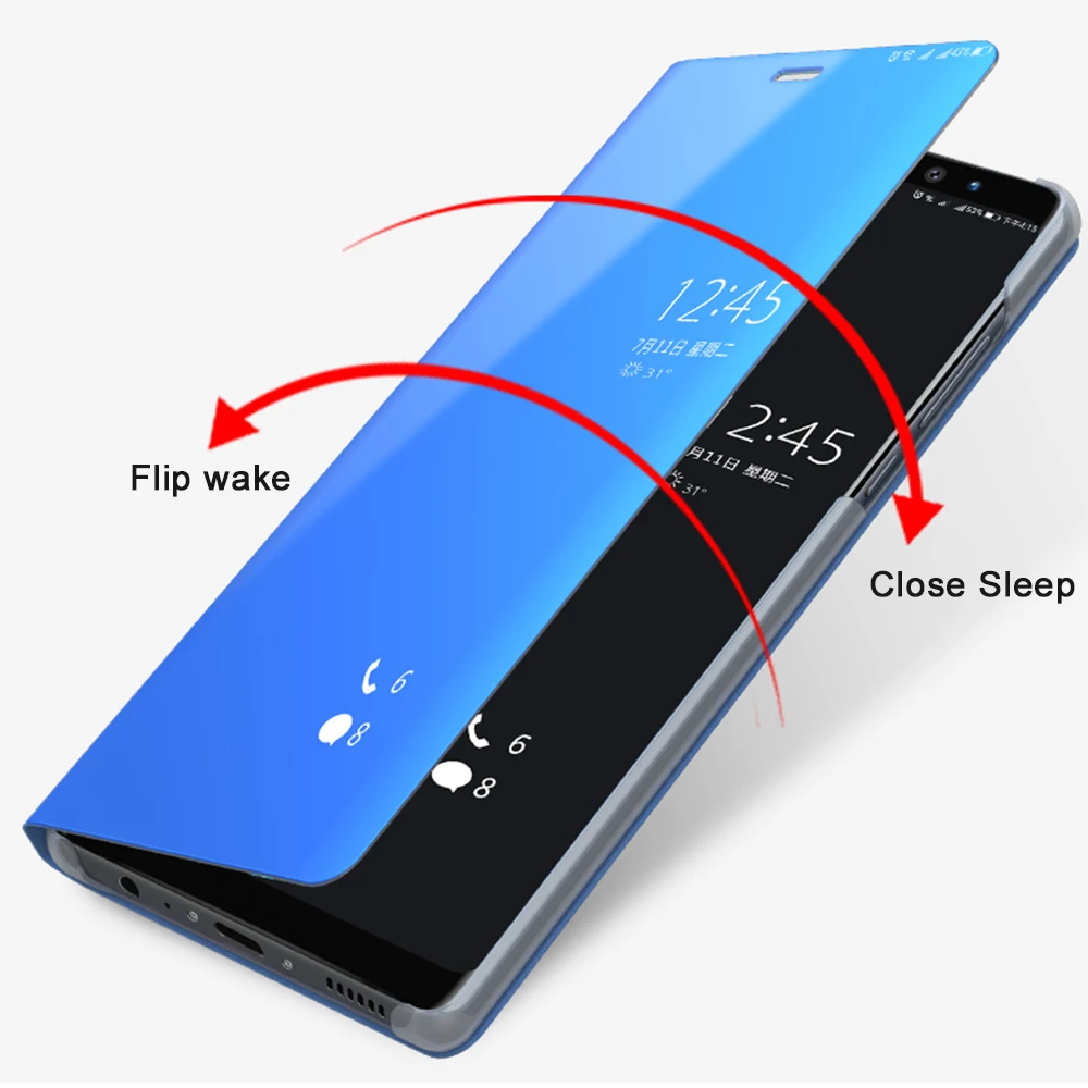 SFor Samsung Galaxy J5 2017 Padengti Prabanga Flip-Veidrodis Išmaniųjų Telefonų Shell 