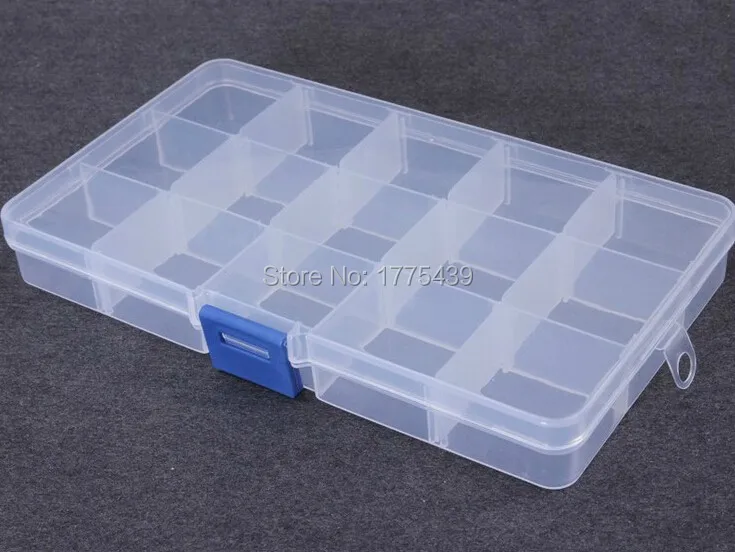 Plastikiniai 15 Slots Papuošalai( Reguliuojamas) Įrankių dėžė Atveju Amatų Organizatorius Saugojimo Karoliukai papuošalai rasti dėžės