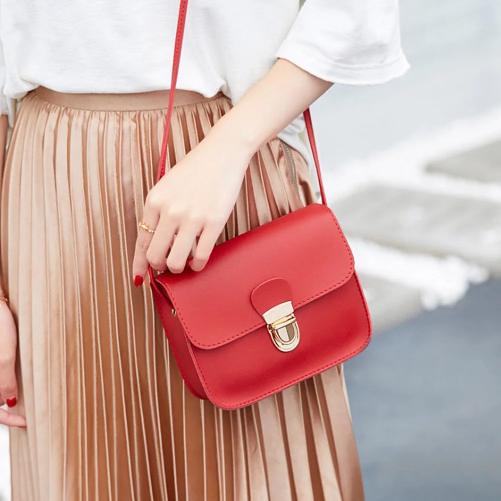 2019 Naujas Mažas odos Rankinės Moterims, Raudonos, Rožinės Crossbody krepšiai užraktas dizaino Ponios Mini peties 