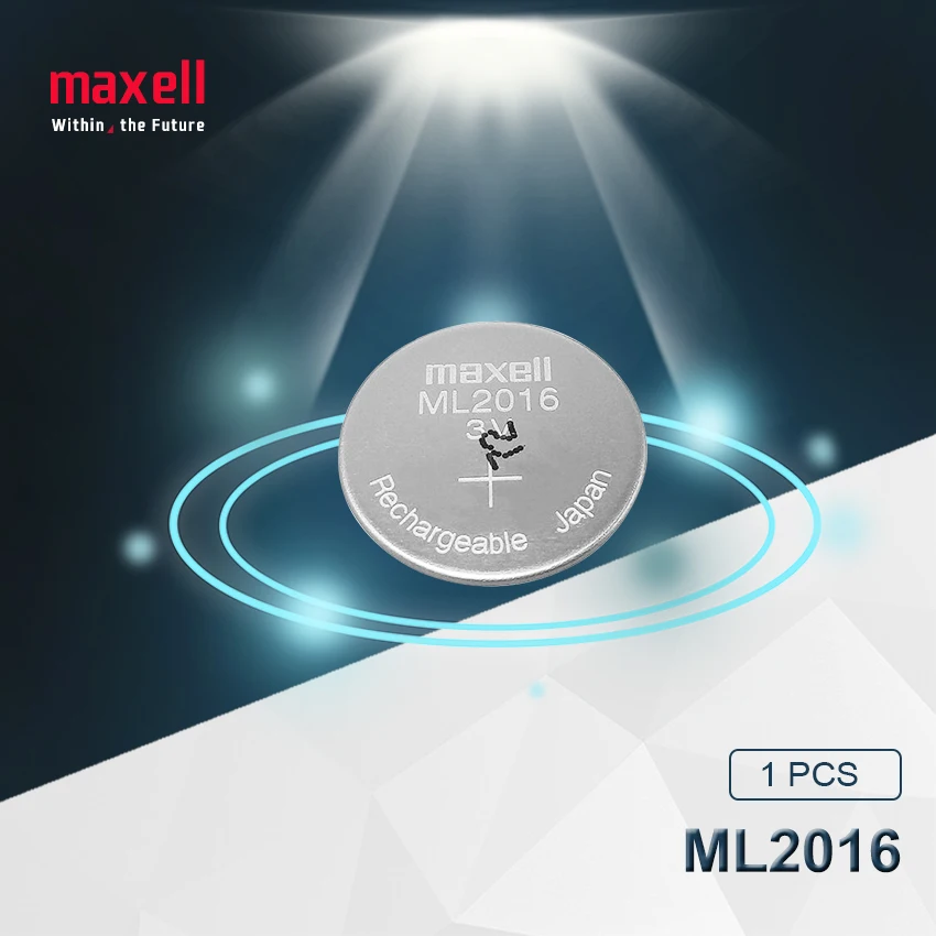 2vnt Maxell Originalus ML2016 ML 2016 3v Ličio Jonų Įkraunamoji Ličio Jonų Moneta Ląstelių Mygtuką RTC CMOS Baterija Baterijos
