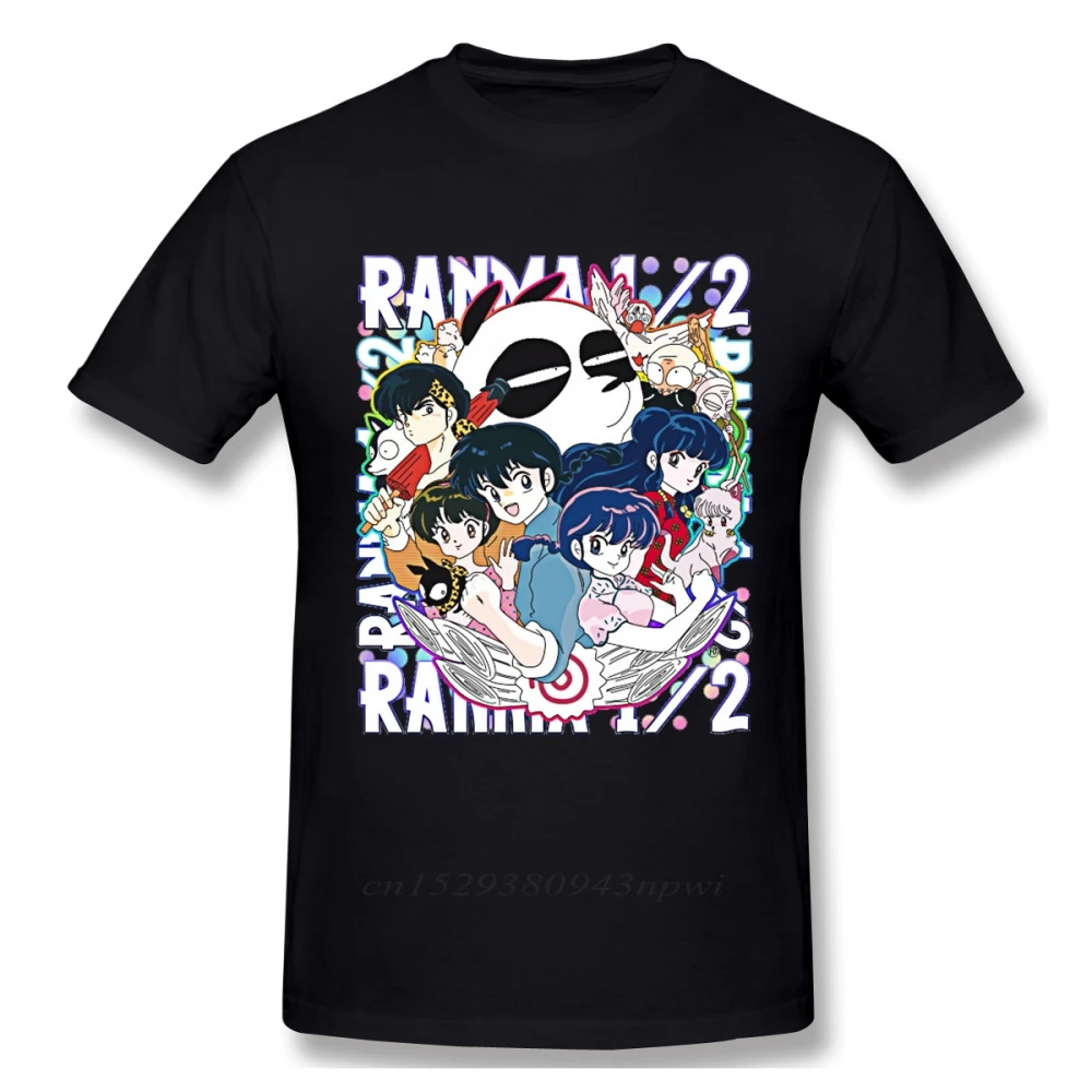Vyrų Ranma 1/2 Mados Marškinėliai, Derliaus Anime Marškinėliai Organinės Medvilnės Grafinis Spausdinti XS-3XL T-shirt