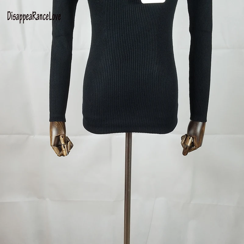 Disappearancelove Prekės 2021 Moterų Slim Vidutinio Ilgio Megztinis Golfo Sustorėjimas Femme Megztinis Mezgimo Megztinis Modelis