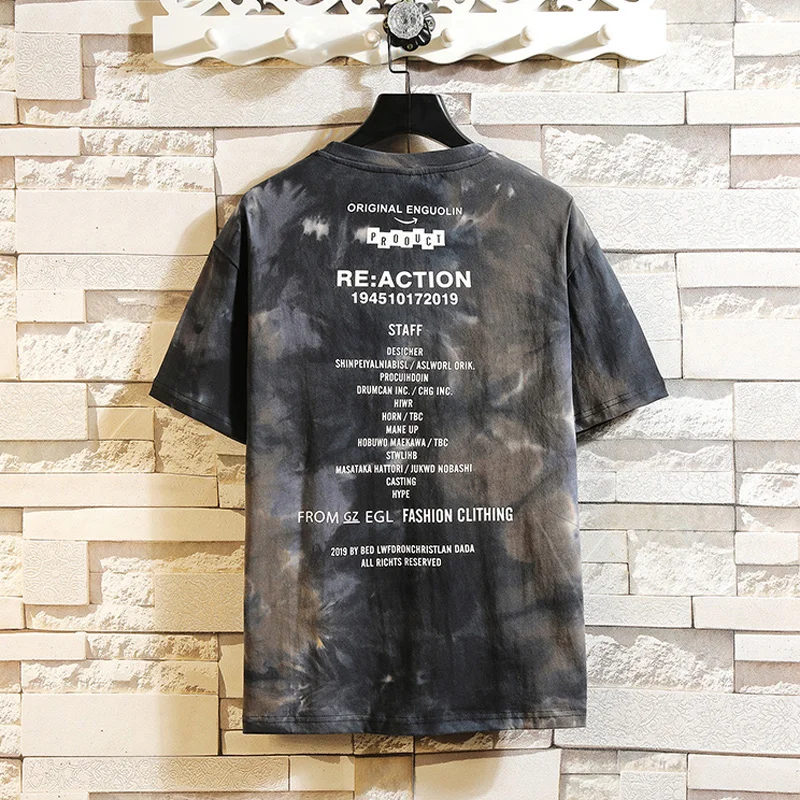 Žmogus, Juoda T-shirt Vyrai 2020 Negabaritinių Kaklaraištis Dažų Medvilnės Hip-Hop Japonijos Streetwear Harajuku Marškinėlius Vyrų Marškinėliai Vyrams футболка