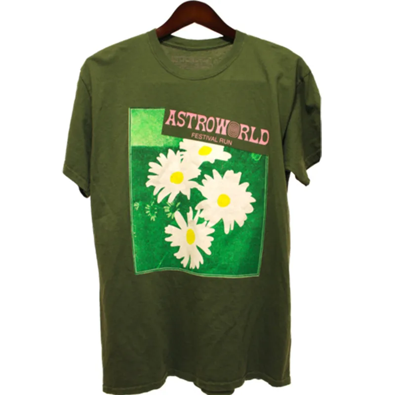 Scott Travis Astroworld Festivalis Paleisti Gėlių Tee marškinėliai Vyrams, Moterims, 1:1 Aukštos Kokybės Travis Scott marškinėliai
