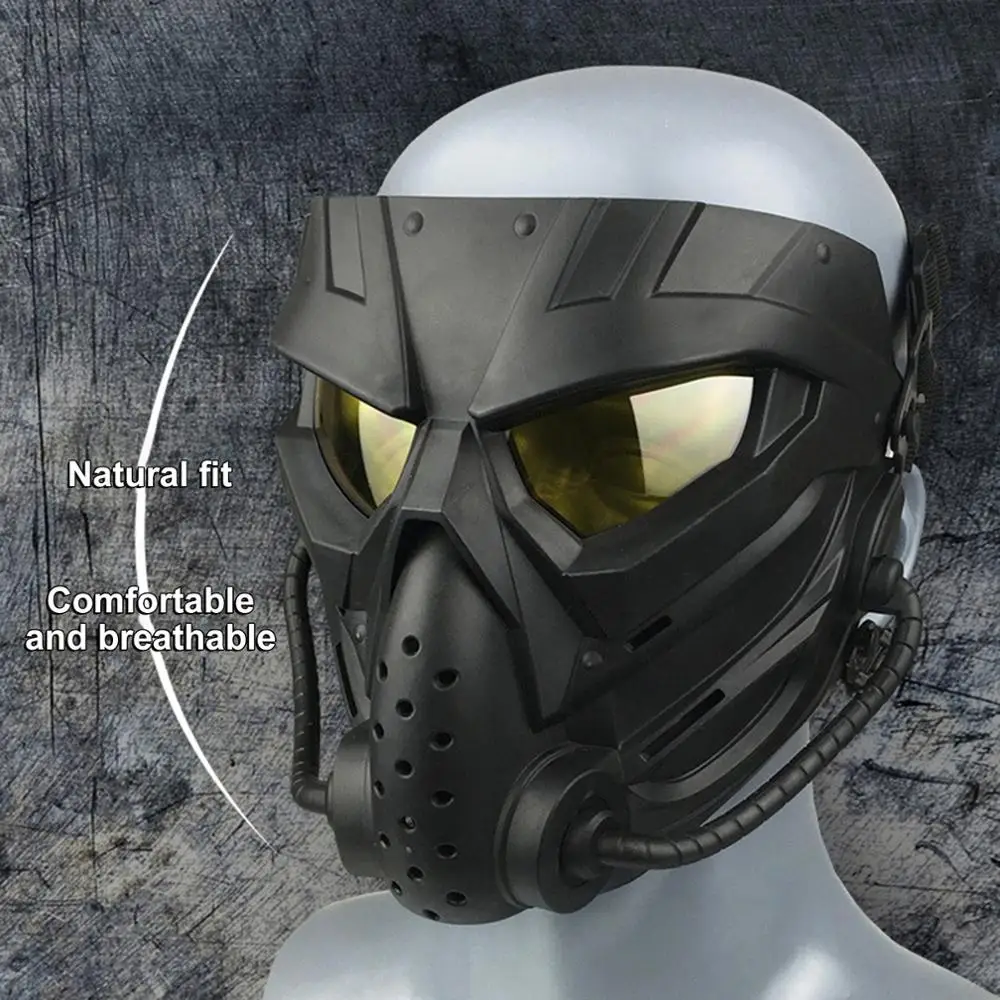 Airsoft Kaukės Taktinis Dažasvydis Anti-Rūko PC Objektyvas Kaukė Apsauginė Kovos su Karo Žaidimai Veido Karinėms Medžioklės Ginklų Aksesuarai