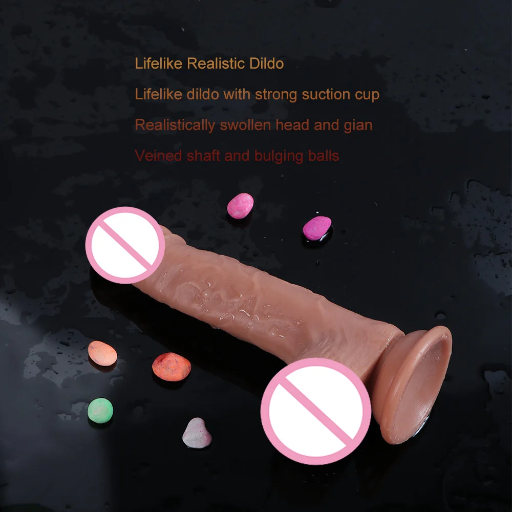Silikono Oda atrodo Dildo Realistiškas Penis Didelis Vibratorių Su siurbtuko Sekso Žaislai, Moters Sekso Produktai Moterų Masturbacija Gaidys