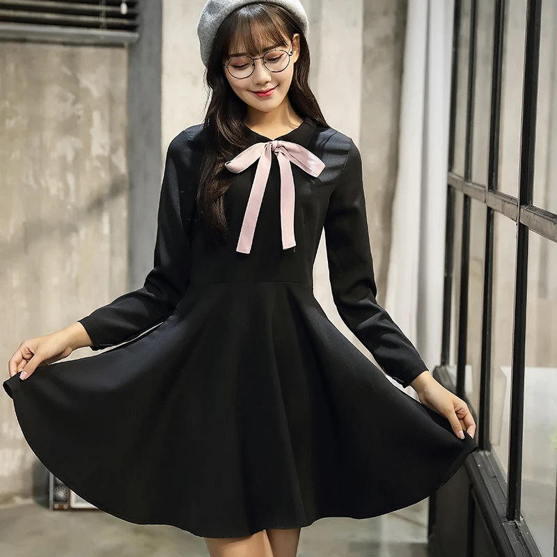 Vientisos Spalvos, Mielas, Saldus Mažai Suknelės Moterims, Korėjos, Japonijos Preppy Stilius Princesė Linijos Šalis Atostogų Mini Peteliškę Suknelė