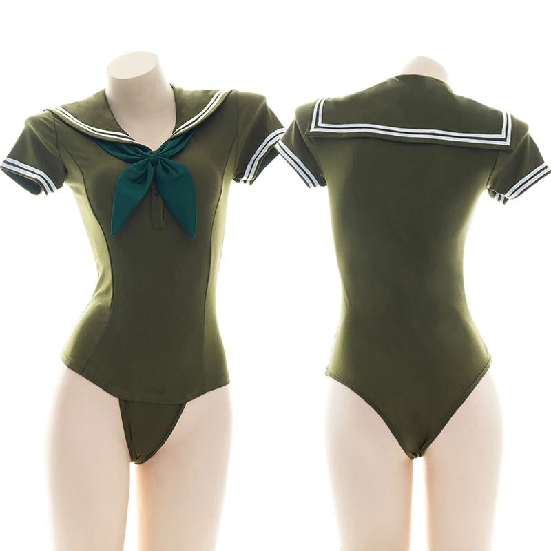 Moterų Harajuku Sukumizu Slim karinio jūrų Laivyno Apykaklės, maudymosi Kostiumėliai bei kelnaitės Pižama Mielas peteliškę Saldus Kawaii vientisos spalvos Atsitiktinis Pižamos Sleepwear Cosplay