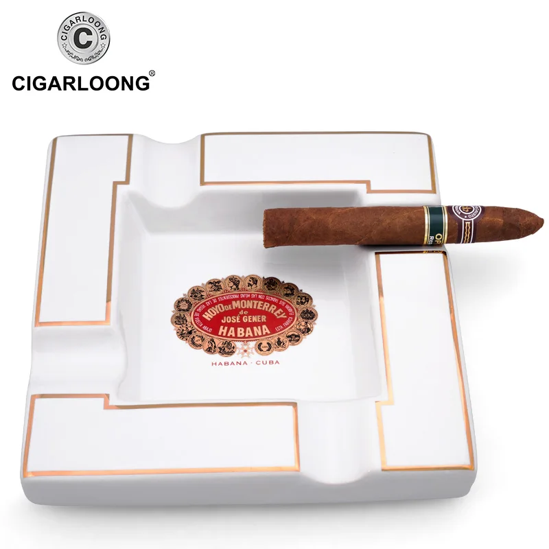 CIGARLOONG Cigarų Peleninę Keramikos Didelio skersmens Dekoratyvinis Dovanų Dėžutes, Cigarų Peleninę Cigarų, Cigarečių Vamzdis Peleninę 4 Slots CLG-039