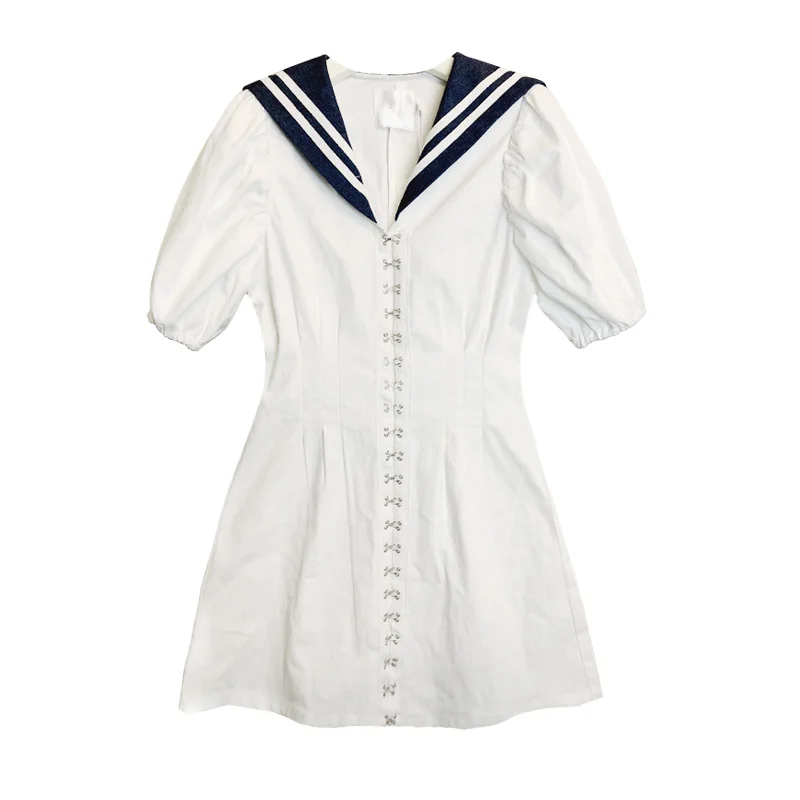 Vasarą Moterys Suknelė Japonijos Mori Mergina Karinio Jūrų Laivyno Stiliaus Prabangus Sagtis Saldus Suknelė Mergaitėms Sailor Apykaklės Gražių Moterų Drabužiai