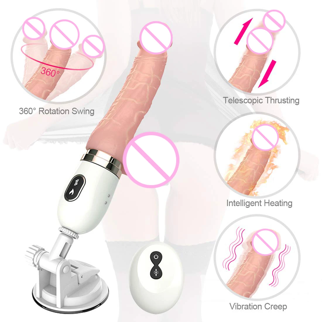 10 Režimai Belaidžio Silikoninis Dildo Vibratorius G-Taško Stimuliacija Klitorio Massager Sekso Žaislai Moteris Moteris Šildymo Vibracijos