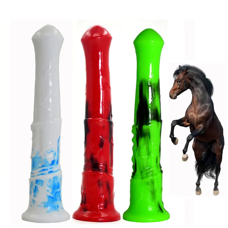 20x4cm arklių didelis dildo silikono varpos ilgio tikroviškas gyvūnų dildo spalvinga raudona ir juoda gyvis gaidys analinio sekso žaislais vyrams, moterims