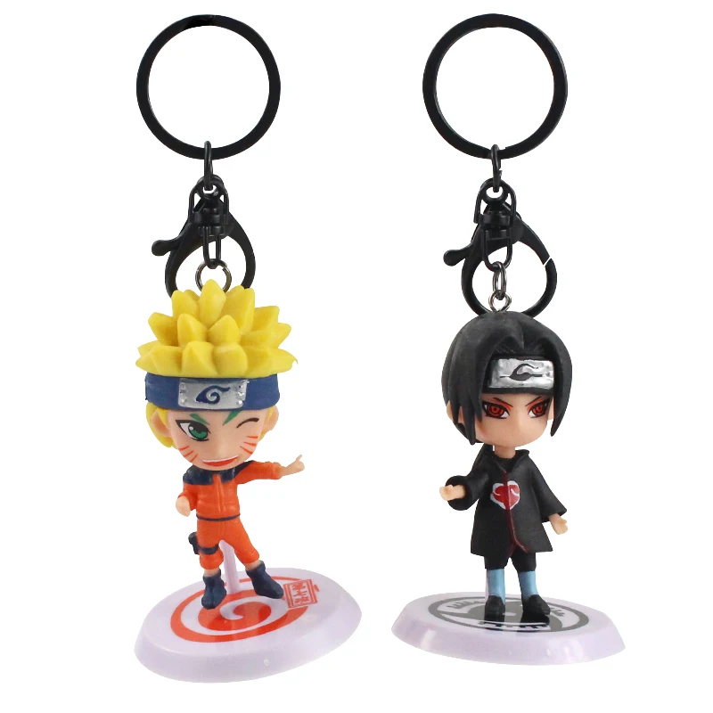 7-8cm 10vnt/set Naruto Keychains Uzumaki Gaara Kakashi Sasuke Uchiha Itachi Mielas Mini Lėlės Modelio PVC Pav Žaislai, Pakabučiai