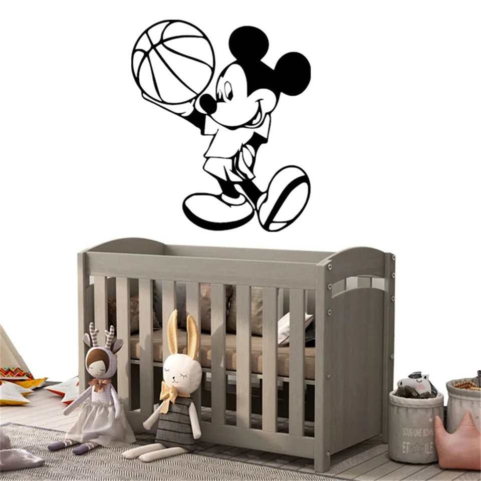 Vaikai Apdailos Animacinių filmų aplinkosaugos ¾enklelis, Mickey Mouse Tapetai Vaiko, vaiko Kambarys Darželio Dekoro Sienos Lipdukas Lipniosios Vinyl 