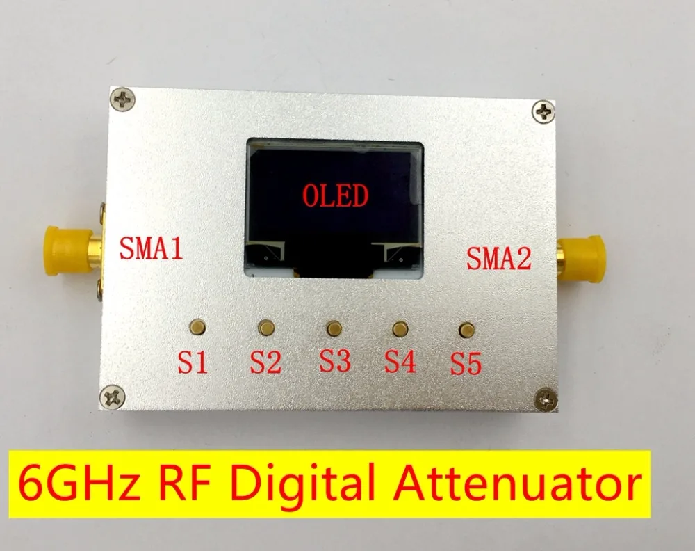 NAUJAS 6G Skaitmeninis Programuojamas Attenuator 60DB Žingsnis-0.25 DB OLED Ekranas CNC ATT-6000V2.0