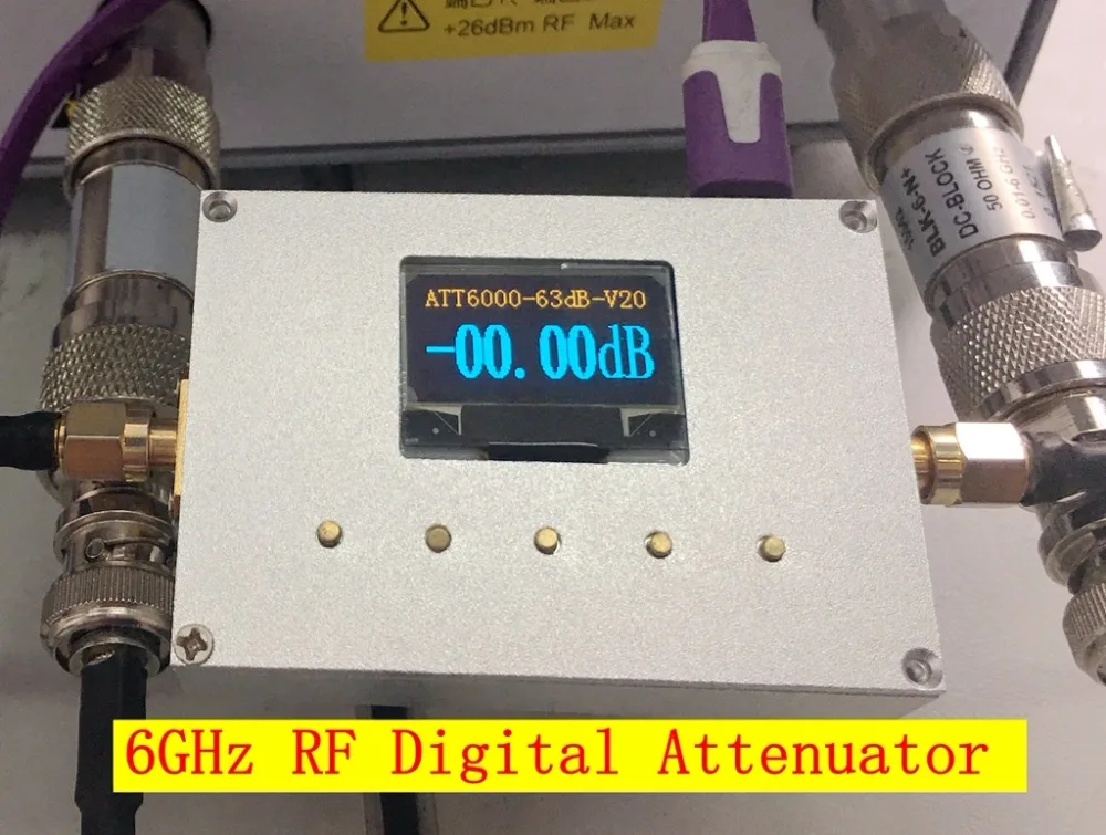 NAUJAS 6G Skaitmeninis Programuojamas Attenuator 60DB Žingsnis-0.25 DB OLED Ekranas CNC ATT-6000V2.0