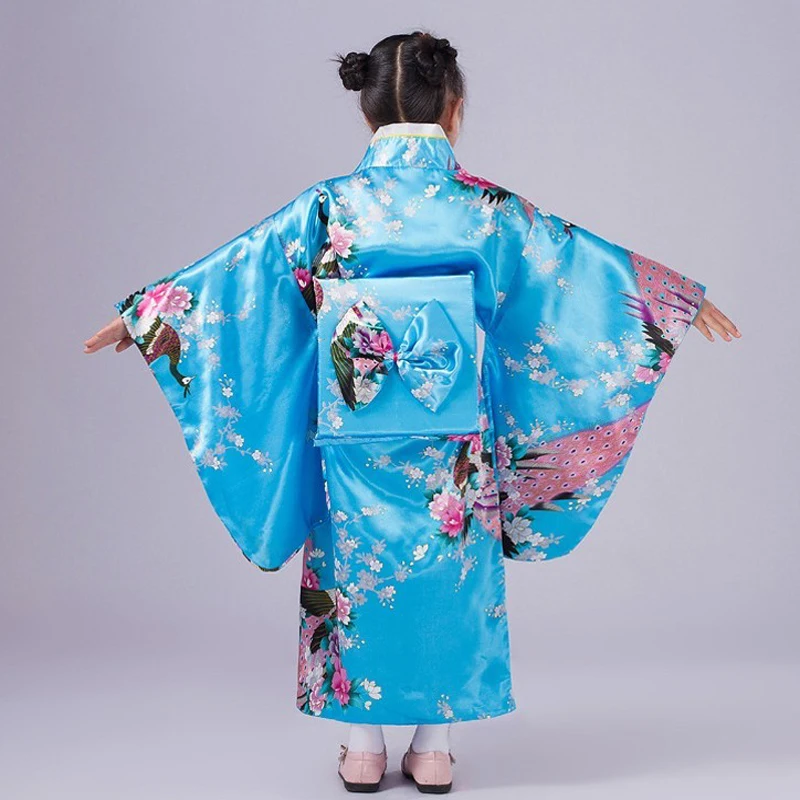 Naujovė Gėlių Vaikų Šalis Suknelė Japonijos Baby Girl Kimono Vaikų Derliaus Yukata Vaikas Mergina Cospaly Kostiumas S M L717-6