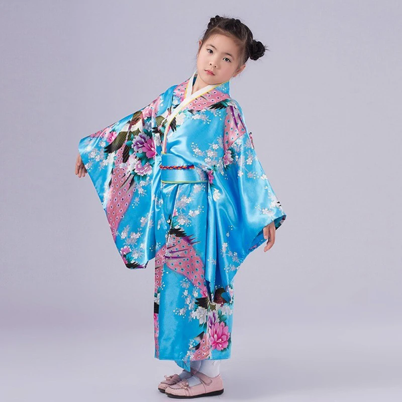 Naujovė Gėlių Vaikų Šalis Suknelė Japonijos Baby Girl Kimono Vaikų Derliaus Yukata Vaikas Mergina Cospaly Kostiumas S M L717-6
