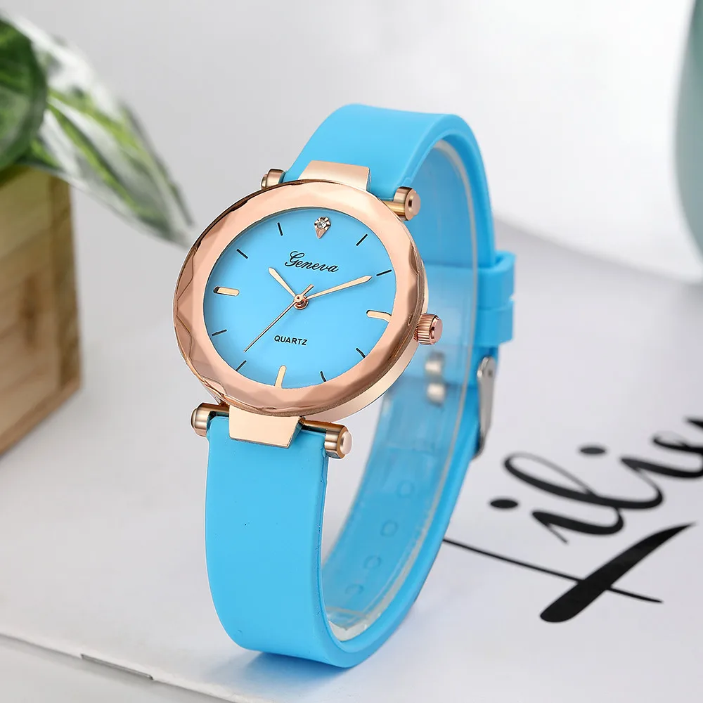 Moterų laikrodžiai, Moteriški Laikrodžiai Ženevos Silicio Juostos Kvarcinis Analoginis Riešo Žiūrėti 2020 suknelė Moterų Laikrodis relogio feminino