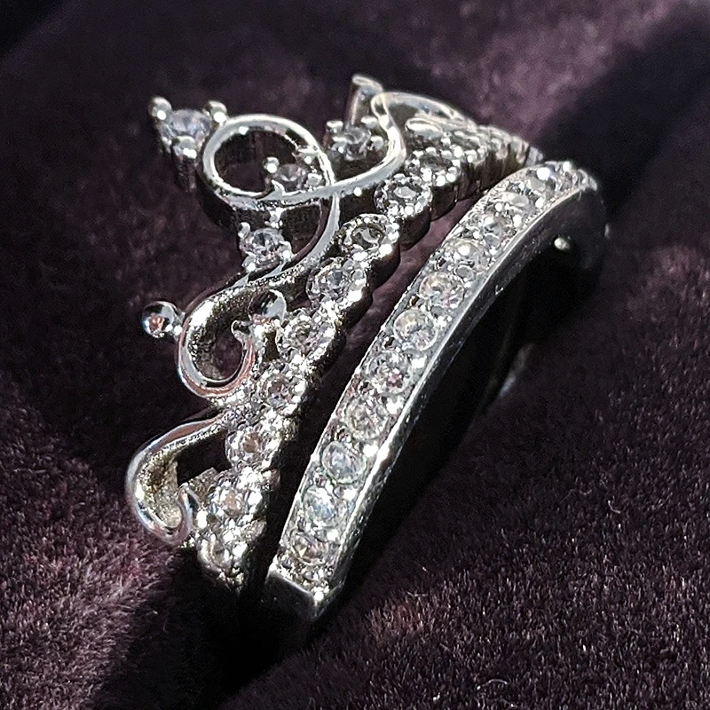 2021 naujas retro turas originalus 925 sterlingas sidabro vestuvių žiedas rinkinys moterims lady jubiliejų dovana, papuošalai urmu parduoti R5147