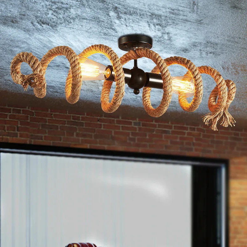 Loft American retro pramoninės vėjo virvę liustra asmeninį restoranas, kavinė, baras, drabužių parduotuvė apdaila, lempos