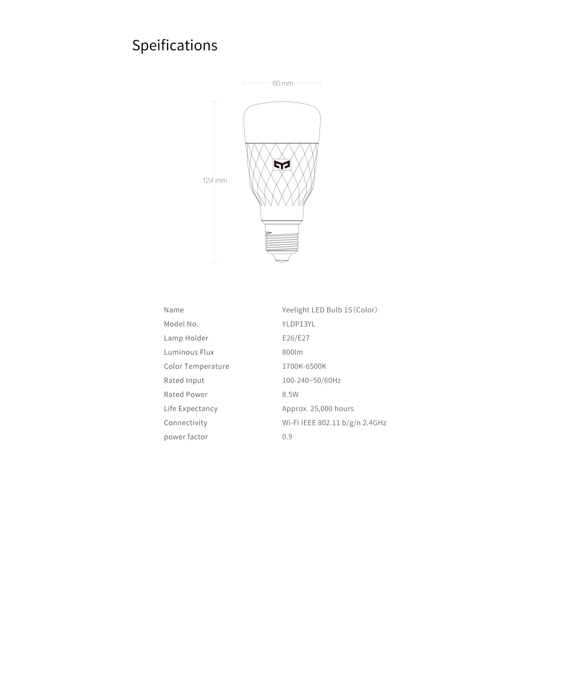 Yeelight Smart LED Lemputės Smart Lempos 1S Spalvinga Lempos 800 Liumenų 8.5 W E27 Apple Homekit Mihome App 