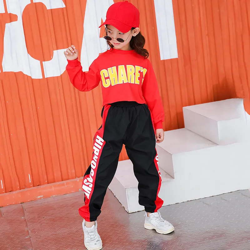 Vaikiški drabužiai mergaitėms Nustatyti 2019 8 iki 12 Metų hip-hop šokio kostiumai vaikams džiazo cheerleader kostiumai vaikams tracksuit girl 140 130