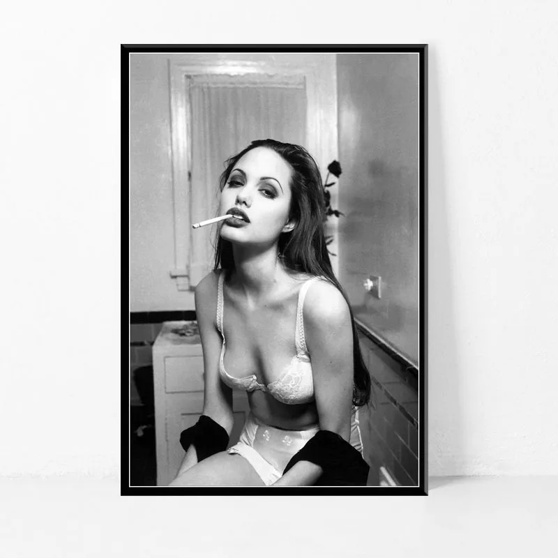Plakatas Spaudinių Angelina Jolie Brigitte Modelis Star Acrtess Meno Spausdinimo Drobė, Aliejus, Tapyba Sienos Nuotraukas Kambarį Namų Dekoro