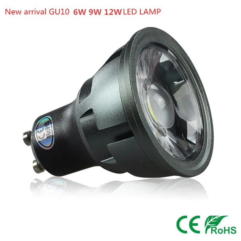 10vnt GU10 COB pritemdomi 6w 9w 12w 85 ~ 265v GU10 LED Lemputes Akiratyje vietoje šviesos diodų (led) Lemputę Lampada CE / RoHS Šiltai / Šaltai Whi