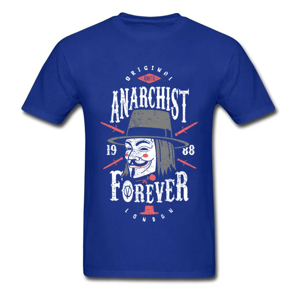 Anarchist Amžinai T-shirt V For Vendetta Viršūnes Vyrų Kaukė T Shirt, Derliaus Viršūnės Juodos Tees Medvilnės Tshirts Stilingi Drabužiai