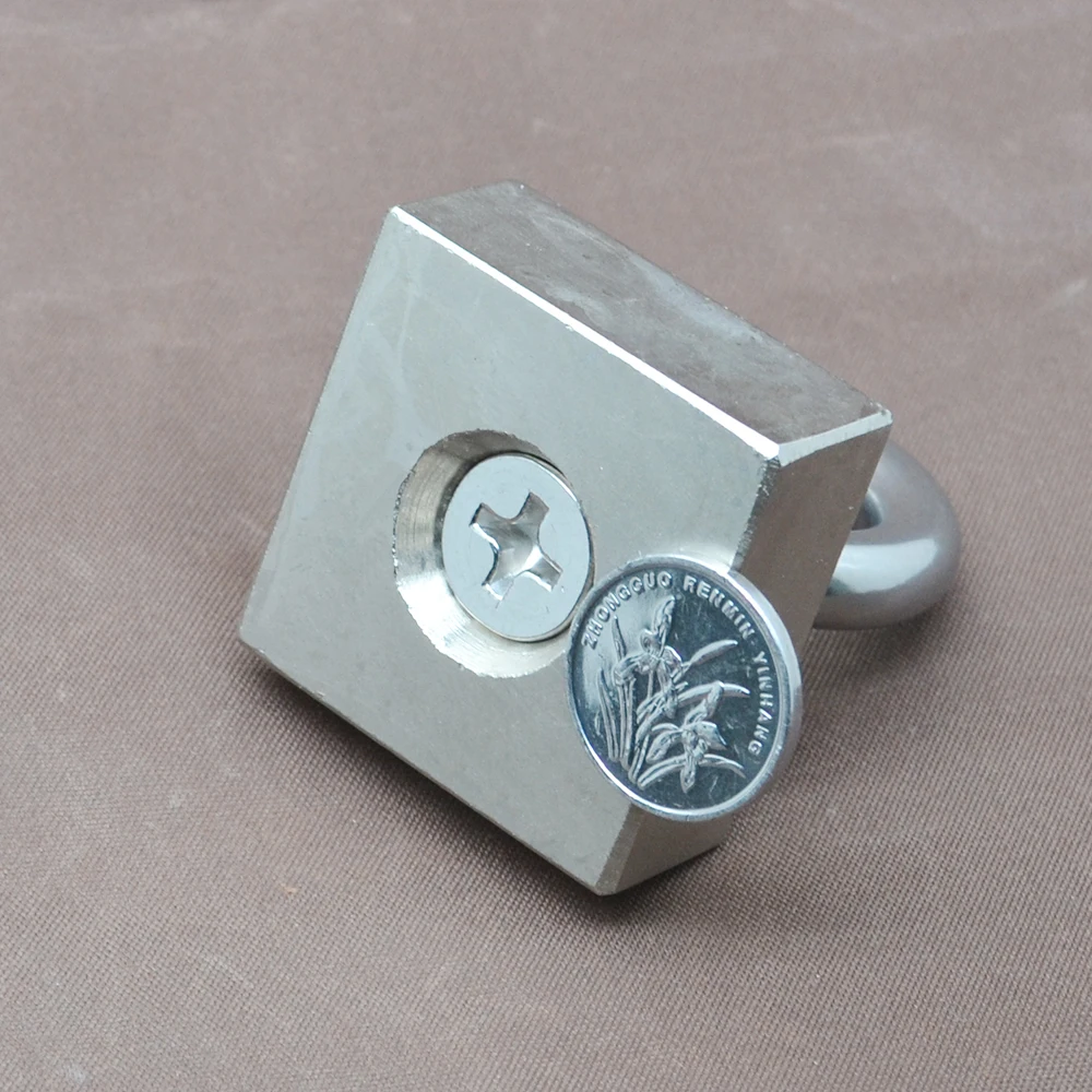 Retųjų Žemių bloko skylę magnetas 40mm x 40mm x 20mm Neodimio Magnetai 40mm*40mm*20mm (tolerancijos 4mm)