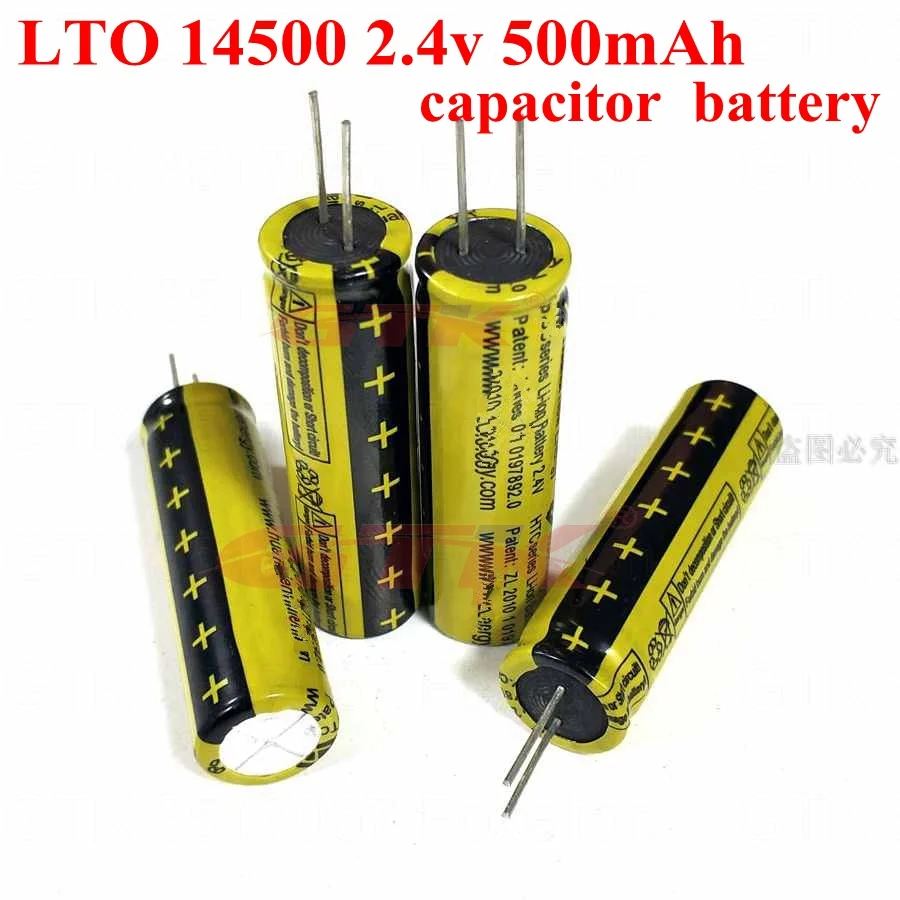 10vnt LTO 14500 2.4 v 500mAh Ličio titanatas baterija ląstelių 20C kondensatorius, 