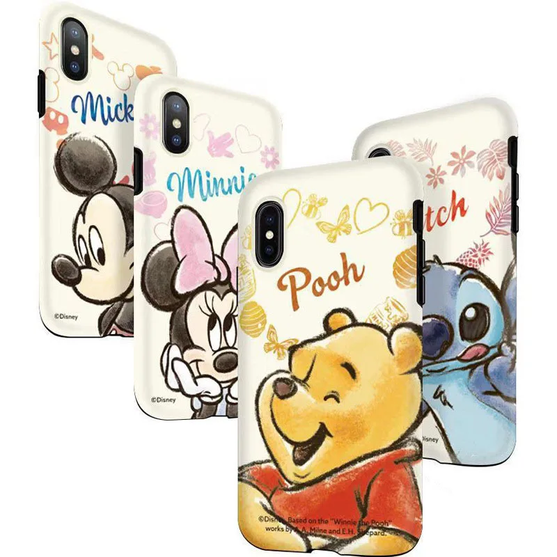 Originalus Disney Mickey Mouse Mikė Pūkuotukas Dygsnio Anime Pav IPhoneX IPhoneXS Max IPhone Samsung Note10 Anti-drop Telefono dėklas