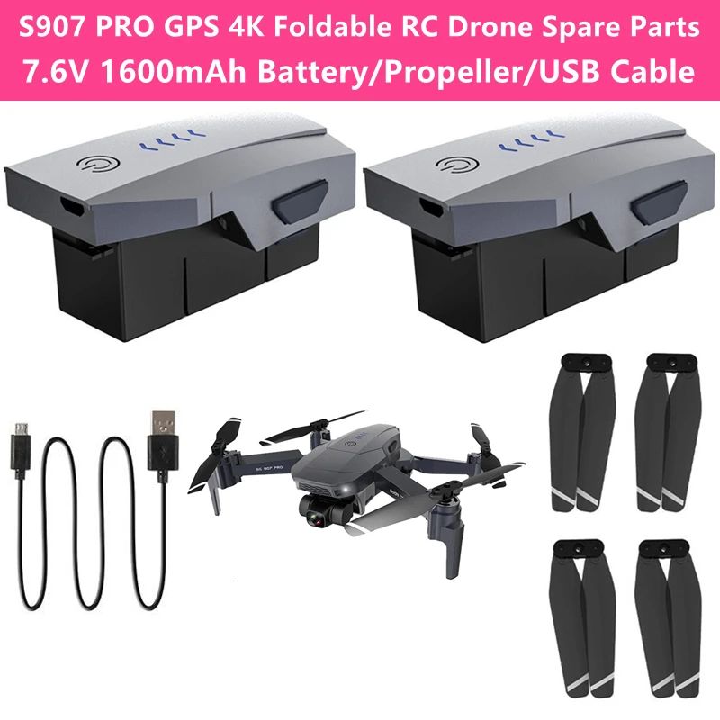 SG907 PRO GPS 2-Aixs Gimbal 4K RC Drone 7.6 V 1600mAh Baterija/Propeleris/USB Įkrovimo Kabelis Atsarginės Dalys SG907 PRO Quadcopter