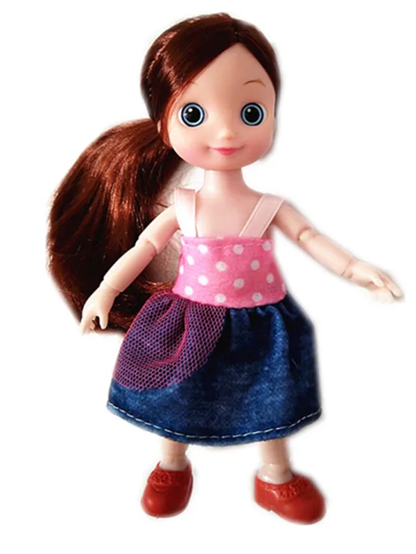 Mielas 16cm Mini Lėlės Mergaitėms Ilgus Plaukus Moteriška Figūra Kūno Drabužius 13 Kilnojamojo Sujungta 1/8 Lėlės Žaislas Dovanos
