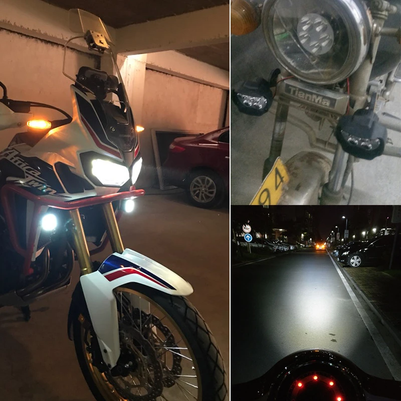 1 Pora 9 Led Motociklo LED Žibintų Jungiklis Su Super Šviesus Motorolerių, ATV Moto Žibintai Akiratyje Vietoje Žibintas atsparus Vandeniui