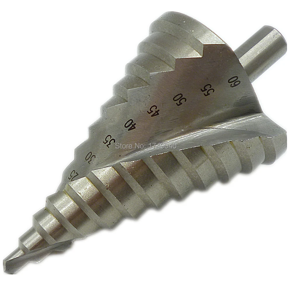 Didelis HSS Spiralės formos Griovelio Žingsnis Kūgio formos Grąžtas 6 mm iki 60mm 12 Žingsnių Metalo Plokštė Praplėtimas Skylę Cutter Kopėčių Grąžtai, Įrankiai
