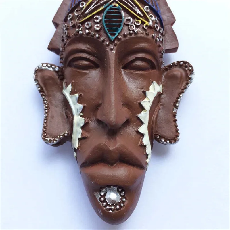 Kelionių, Turizmo Suvenyrai Indonezijos Balio Saloje 3D Aborigenų Kaukė Dervos Rankų darbo Magnetinio Šaldytuvas Lipdukai Namų Dekoro