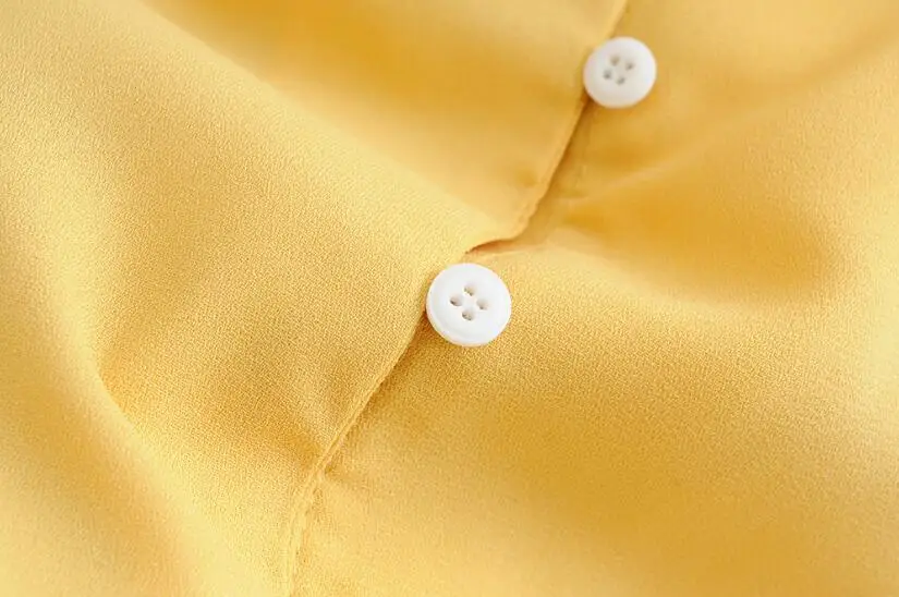 2019 Naujo Derliaus prancūzijos Spliced Nėrinių V kaklo Single-breasted Mygtukai Mini trumpą Suknelę Geltona Moterų trumpomis Rankovėmis Suknelės Vestidos