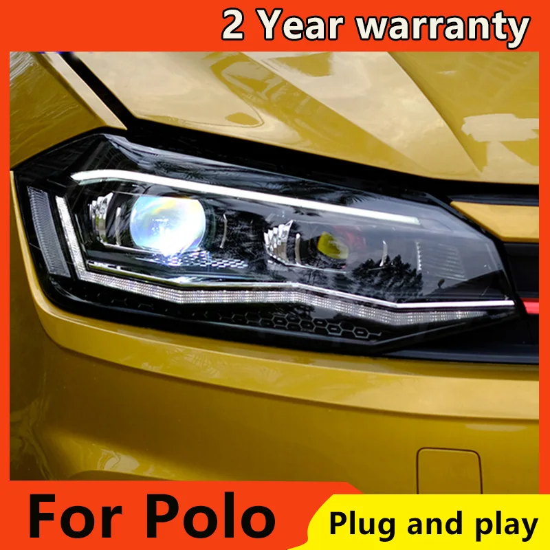 Automobilio Stilius VW Polo Žibintai 2019 2020 Naujas Polo LED Žibintai DRL Žibintas artimąsias Aukštos Pluošto VISI LED automobilių Reikmenys