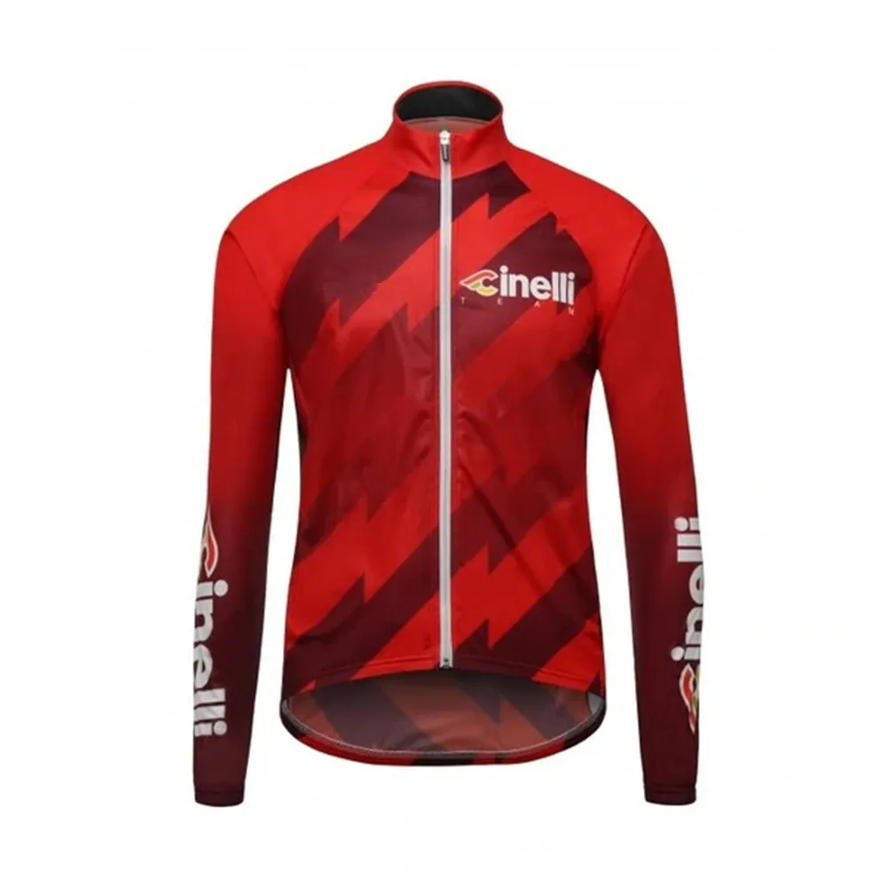 Cinelli ilgomis rankovėmis šilumos vilnos juoda/raudona cyclilng striukės, kostiumai dviračių lenktynių čempionas drabužių klasikinis švarkas ciklo rinkiniai